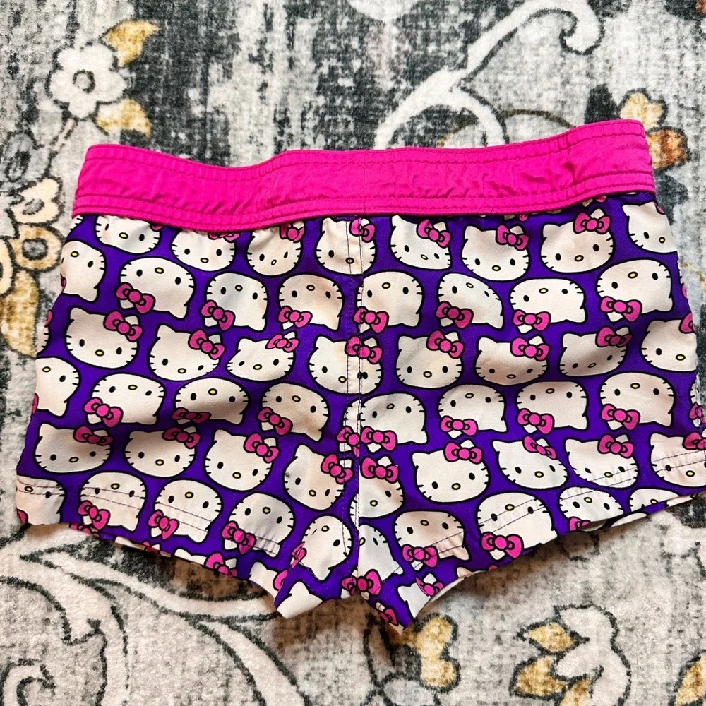 Hello Kitty Sanrio Board Shorts Printed Pink Purple‎ Polyester Youth XS
